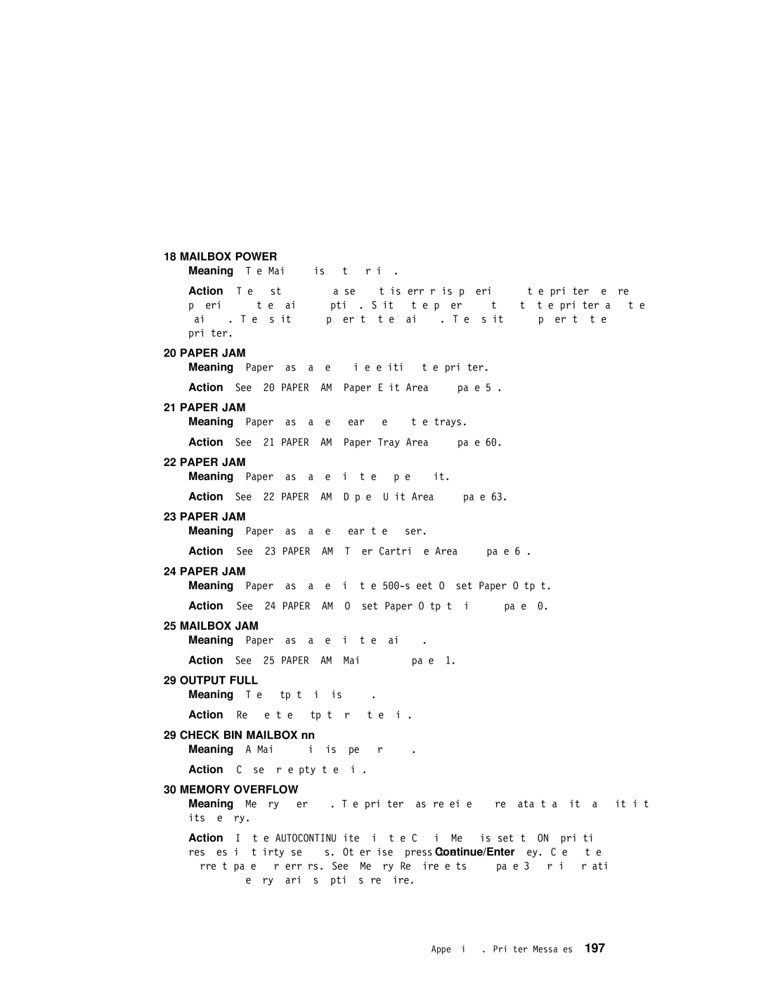 IBM S544-5343-03 manual Mailbox JAM 