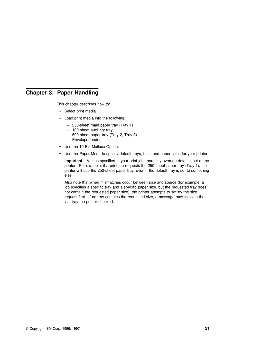 IBM S544-5343-03 manual Paper Handling 