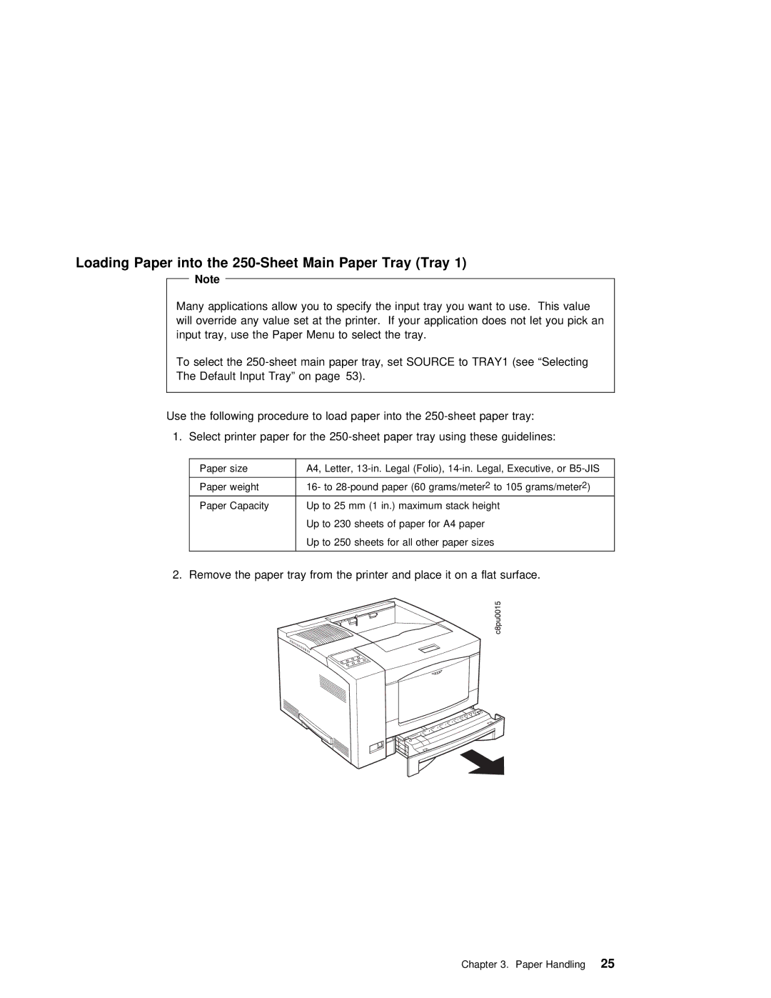 IBM S544-5343-03 manual Tray, Loading Paper into 