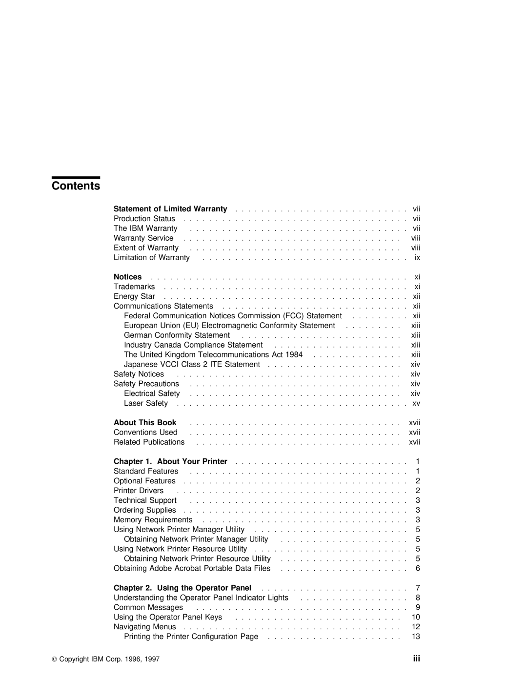 IBM S544-5343-03 manual Contents 