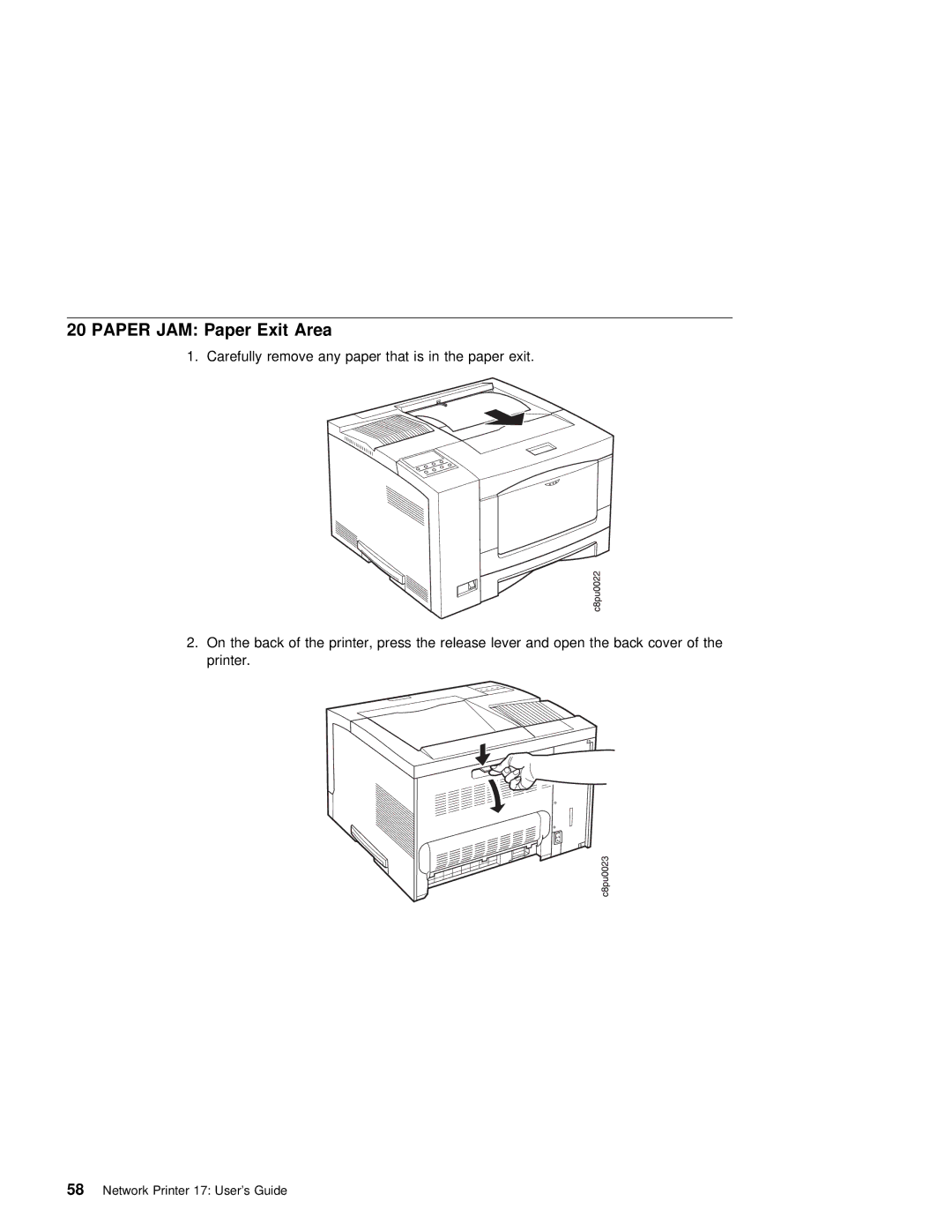 IBM S544-5343-03 manual Paper JAM Paper Exit Area 