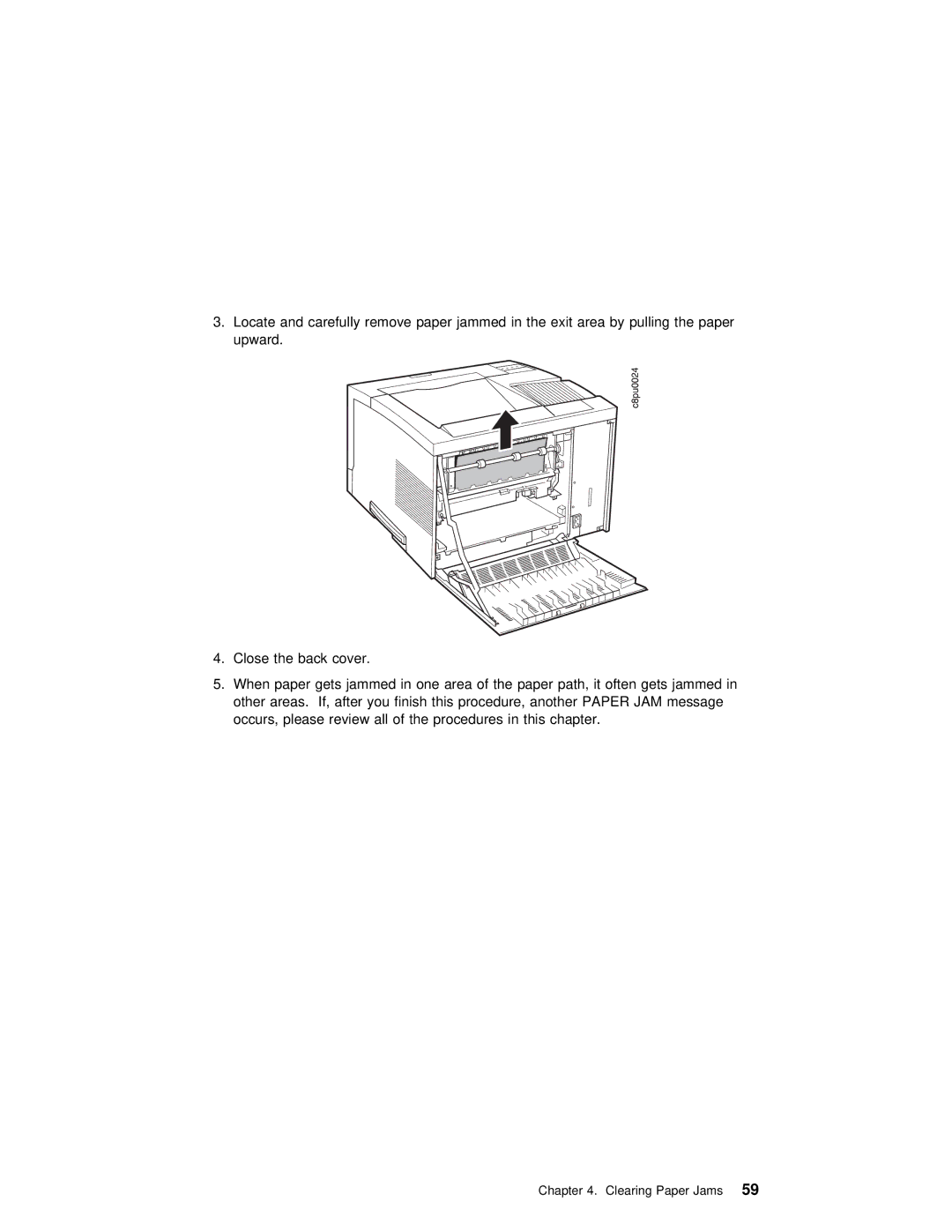 IBM S544-5343-03 manual Clearing Paper Jams59 