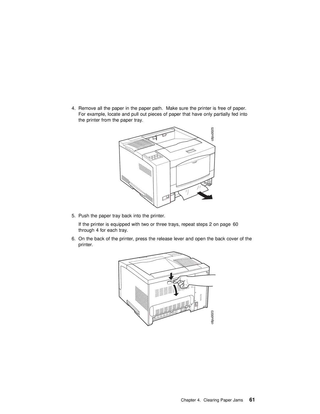 IBM S544-5343-03 manual Clearing Paper Jams61 