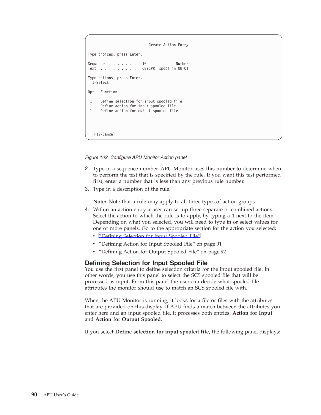 IBM S544-5351-03 manual Defining Selection for Input Spooled File 