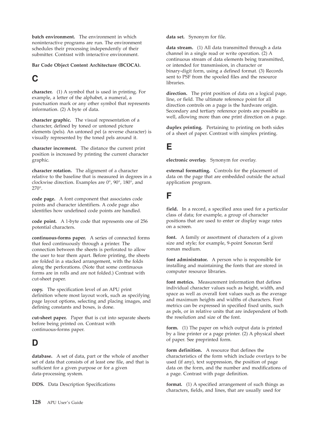 IBM S544-5351-03 manual Bar Code Object Content Architecture Bcoca 