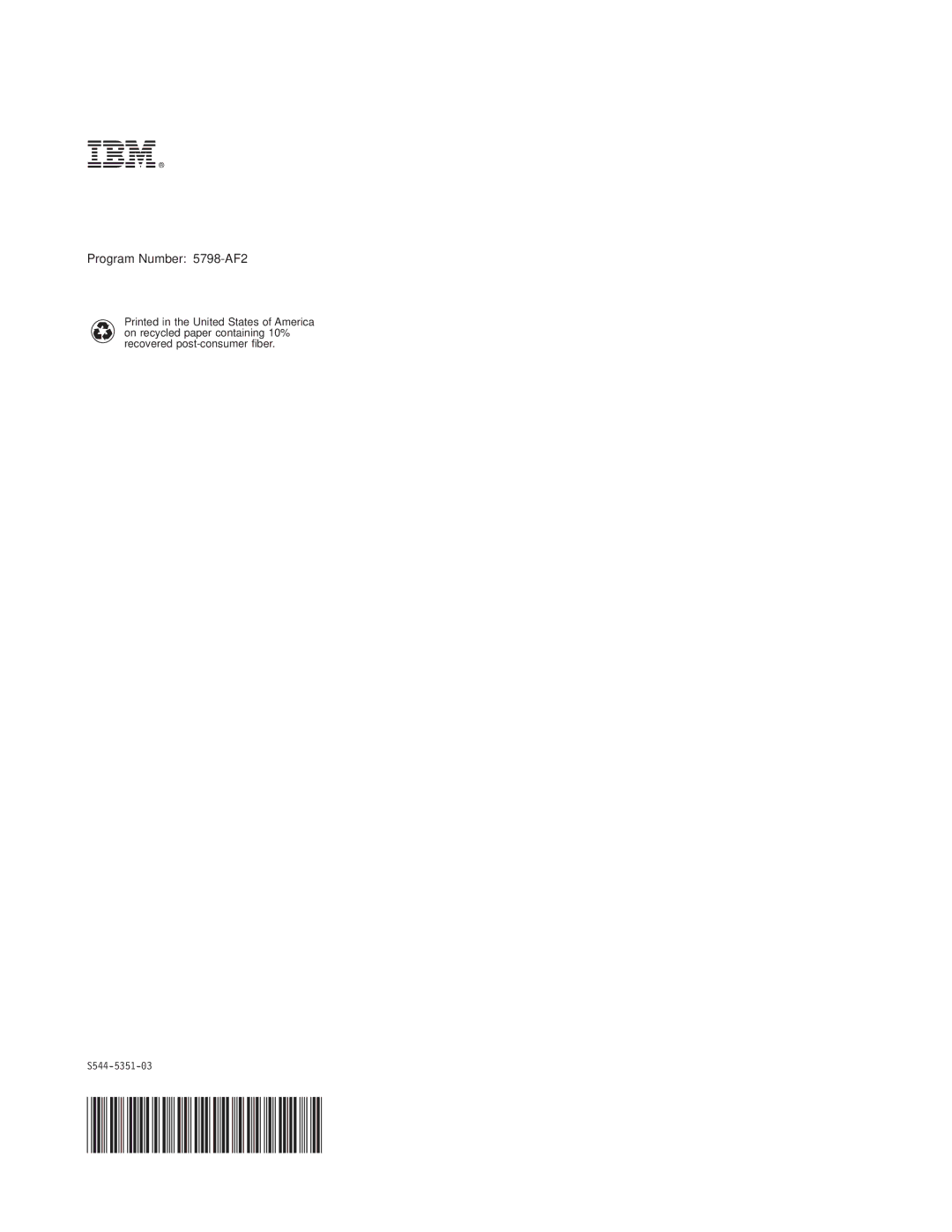 IBM S544-5351-03 manual Ibmr 