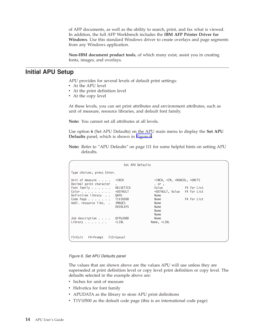 IBM S544-5351-03 manual Initial APU Setup 