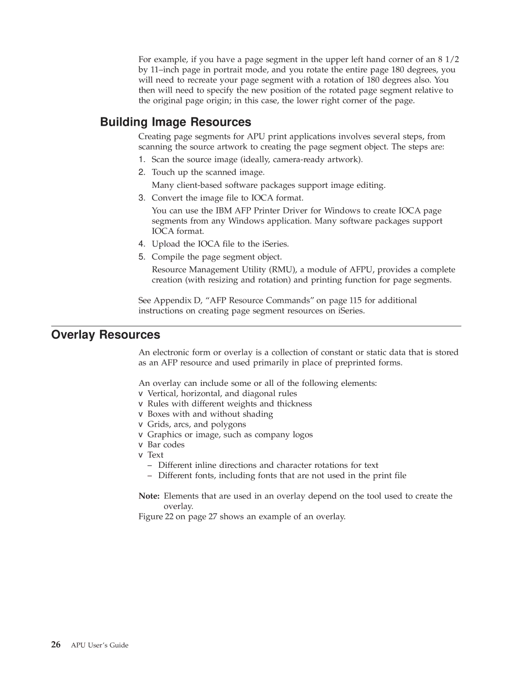 IBM S544-5351-03 manual Building Image Resources, Overlay Resources 