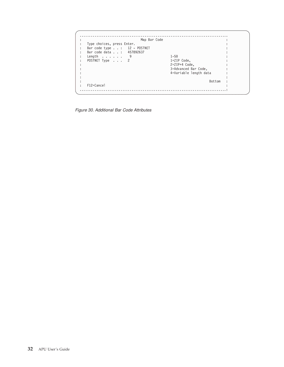 IBM S544-5351-03 manual Additional Bar Code Attributes 