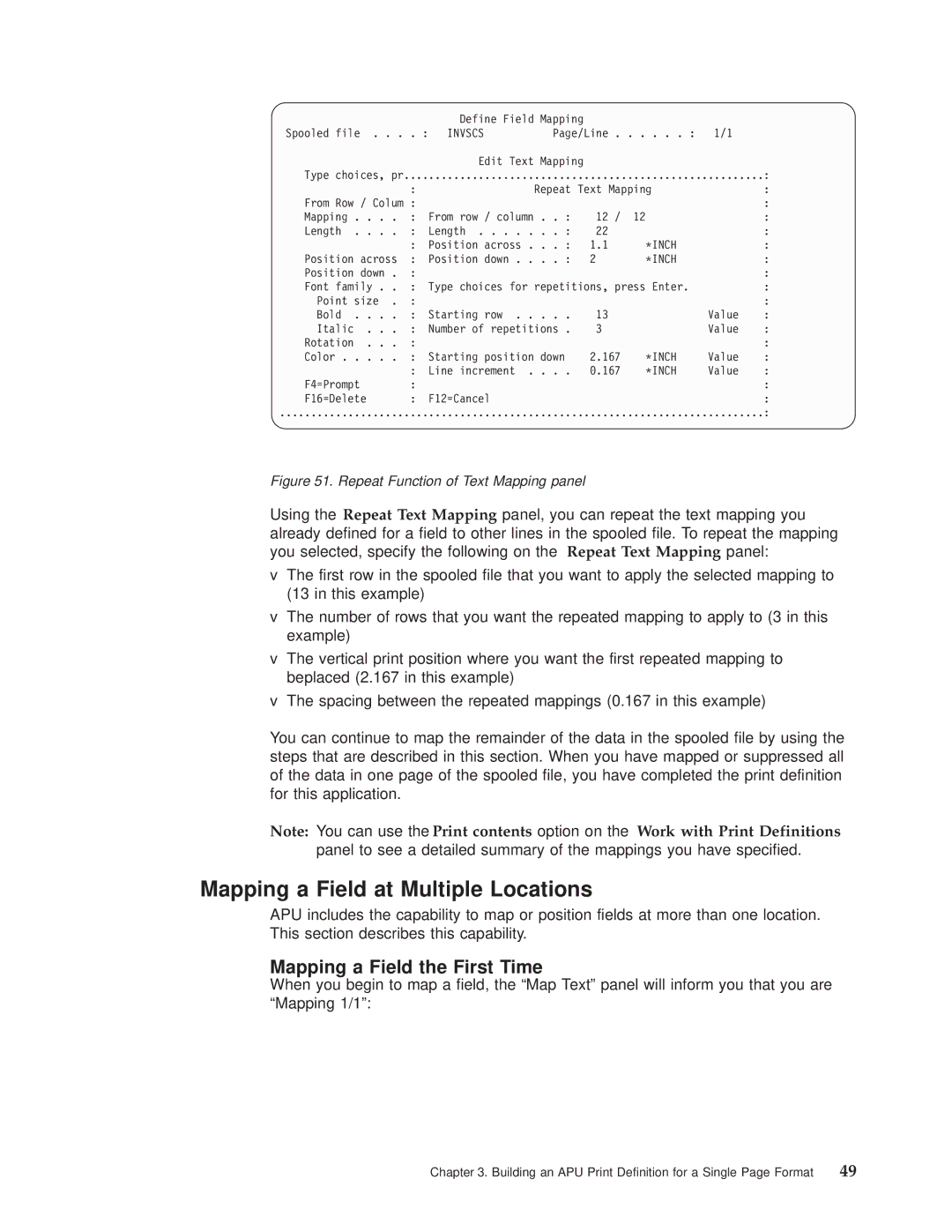 IBM S544-5351-03 manual Mapping a Field at Multiple Locations, Mapping a Field the First Time 