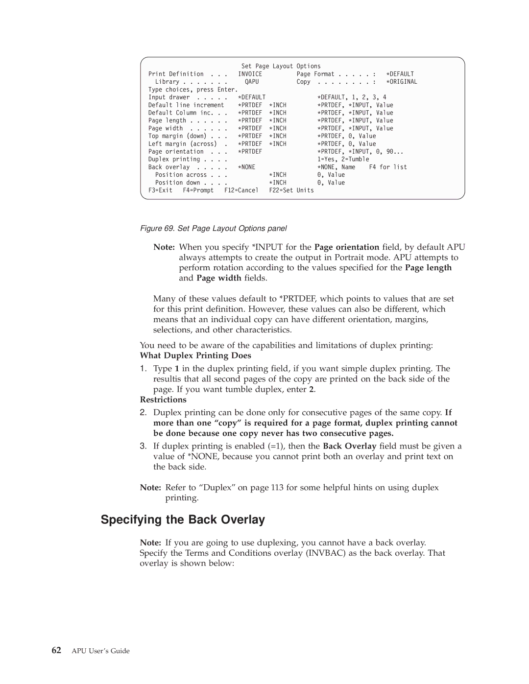 IBM S544-5351-03 manual Specifying the Back Overlay, Inch 