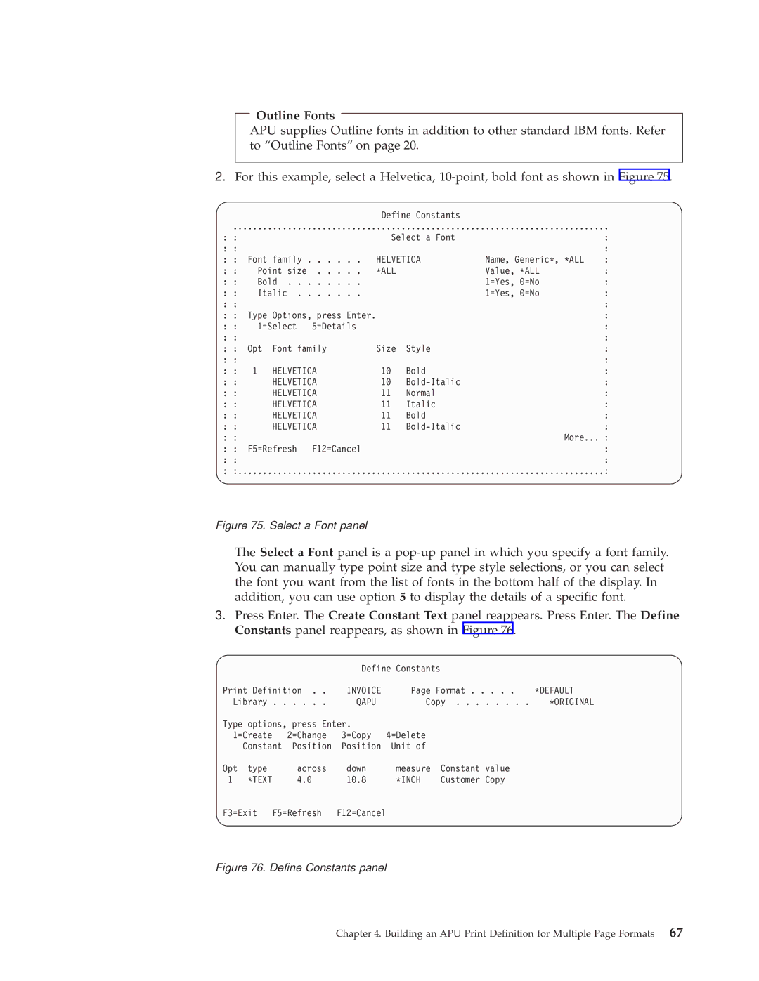 IBM S544-5351-03 manual Outline Fonts 