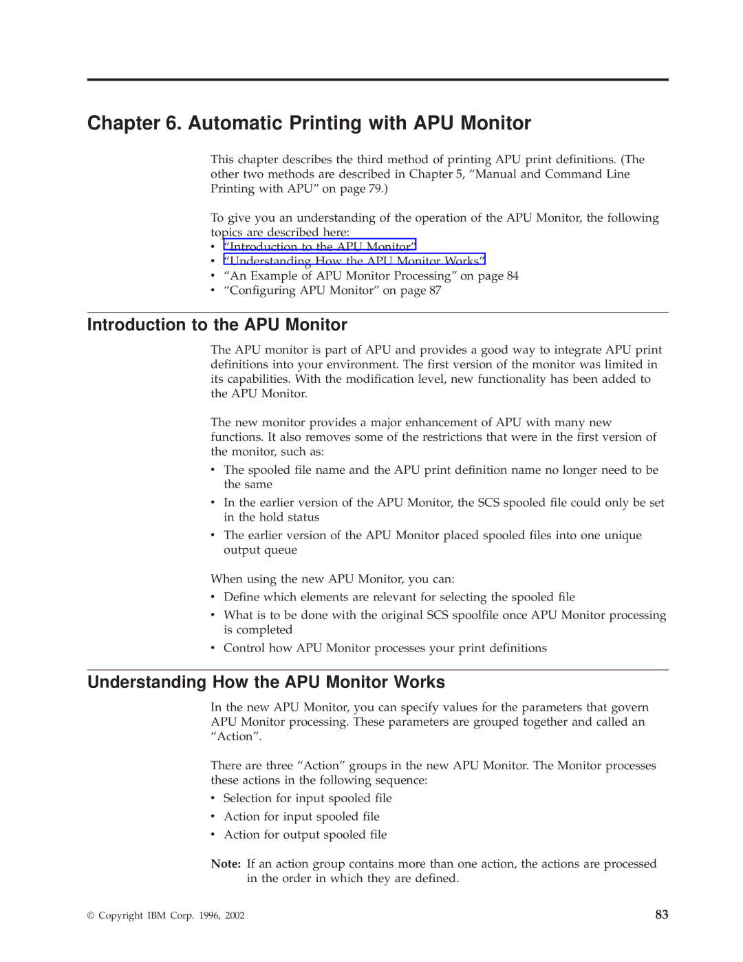 IBM S544-5351-03 manual Automatic Printing with APU Monitor, Introduction to the APU Monitor 