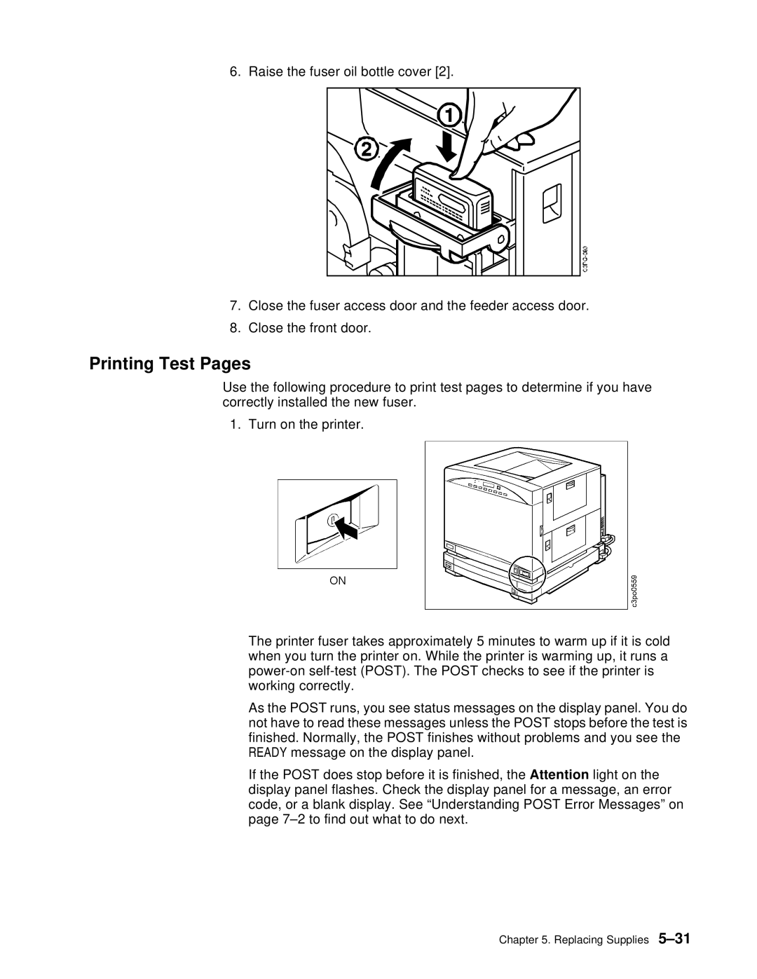 IBM S544-5361-01 quick start Printing Test Pages 