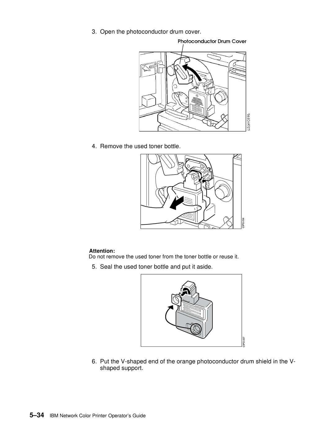 IBM S544-5361-01 quick start 34IBM Network Color Printer Operator’s Guide 