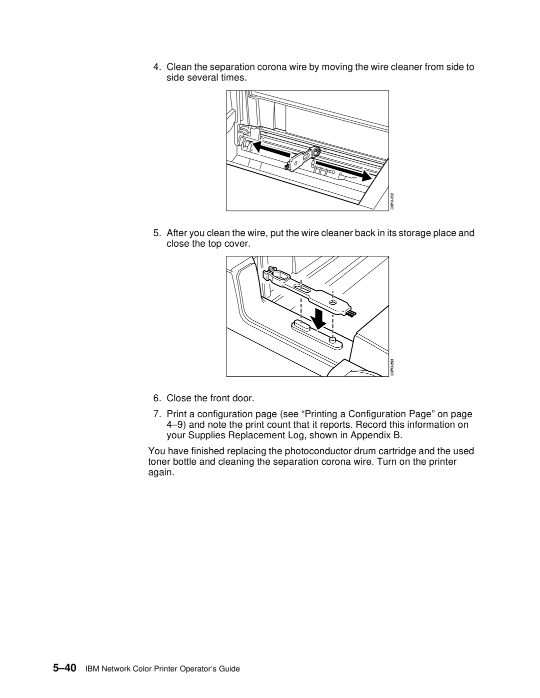 IBM S544-5361-01 quick start 40IBM Network Color Printer Operator’s Guide 