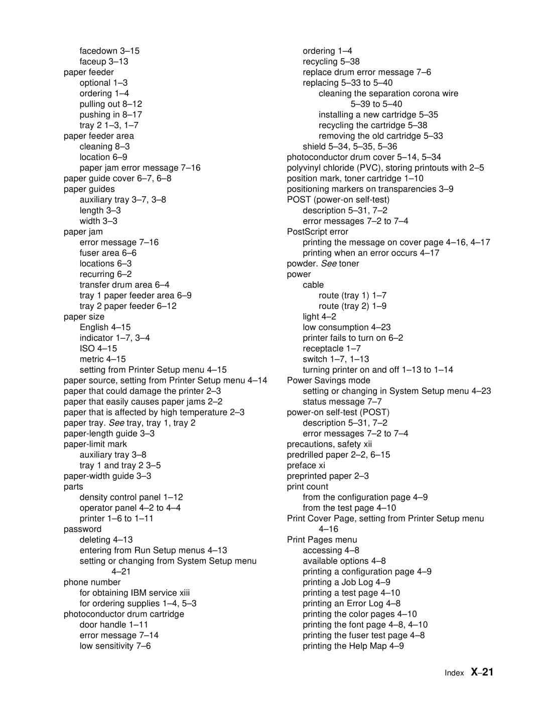 IBM S544-5361-01 quick start Index 