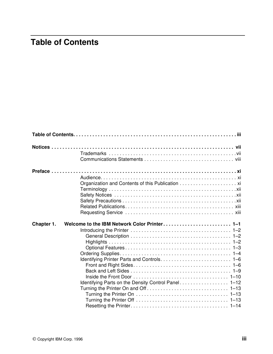 IBM S544-5361-01 quick start Table of Contents 