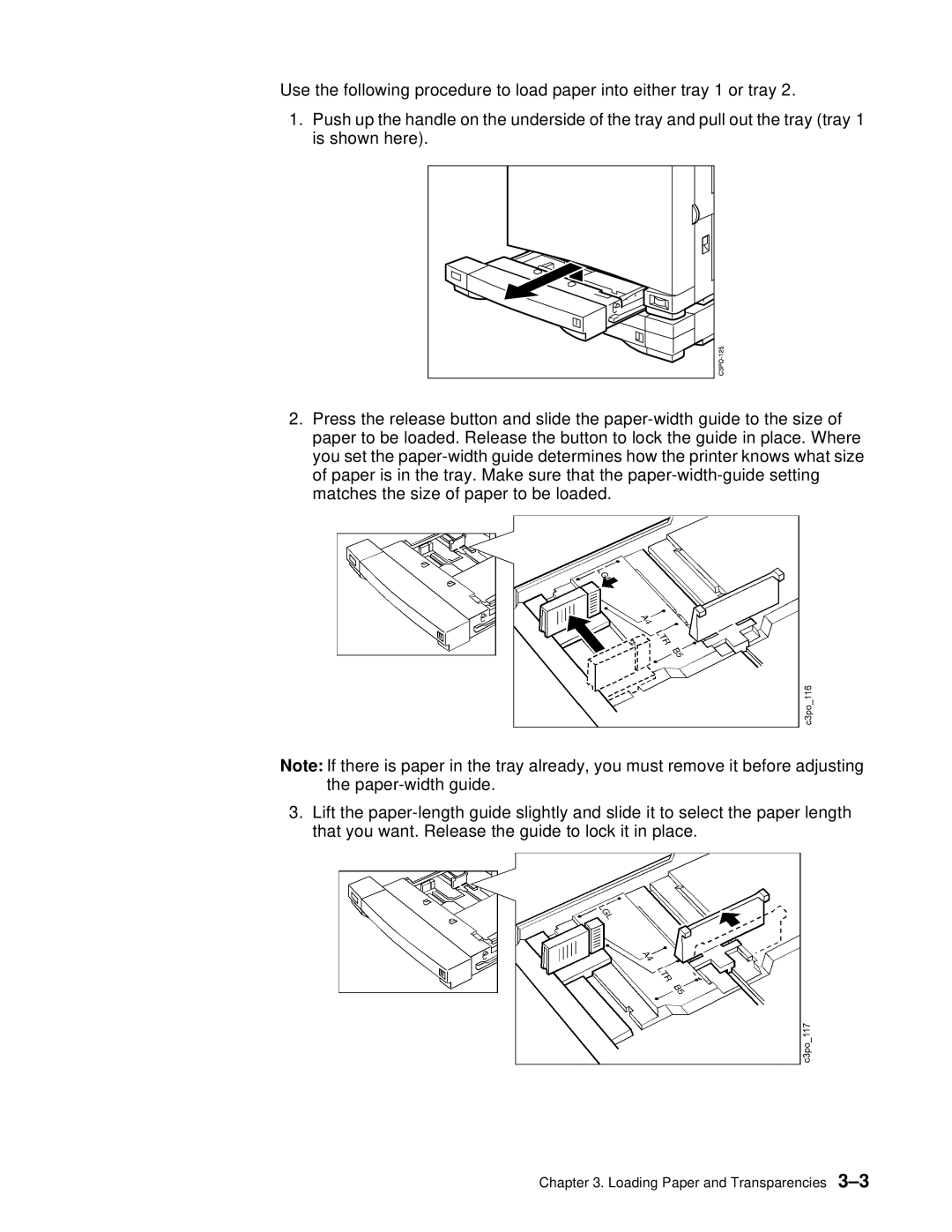 IBM S544-5361-01 quick start Loading Paper and Transparencies 