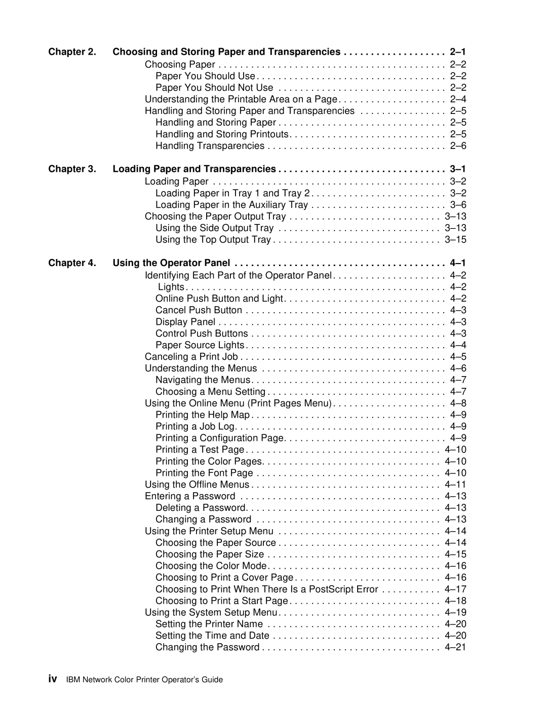 IBM S544-5361-01 Choosing and Storing Paper and Transparencies, Loading Paper and Transparencies, Using the Operator Panel 