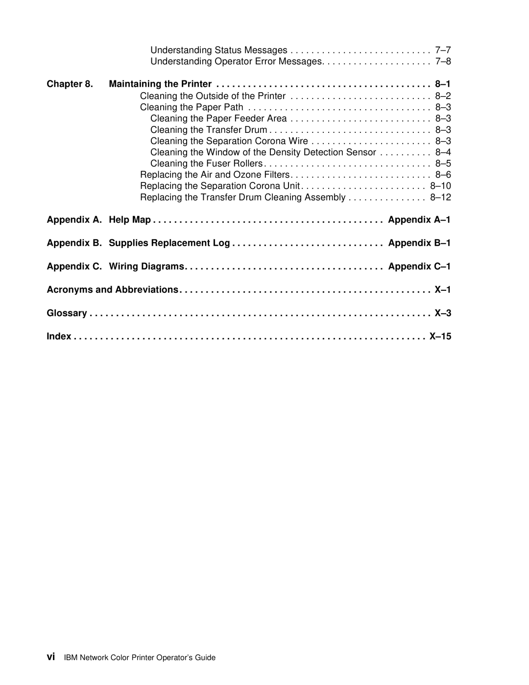 IBM S544-5361-01 quick start Maintaining the Printer 