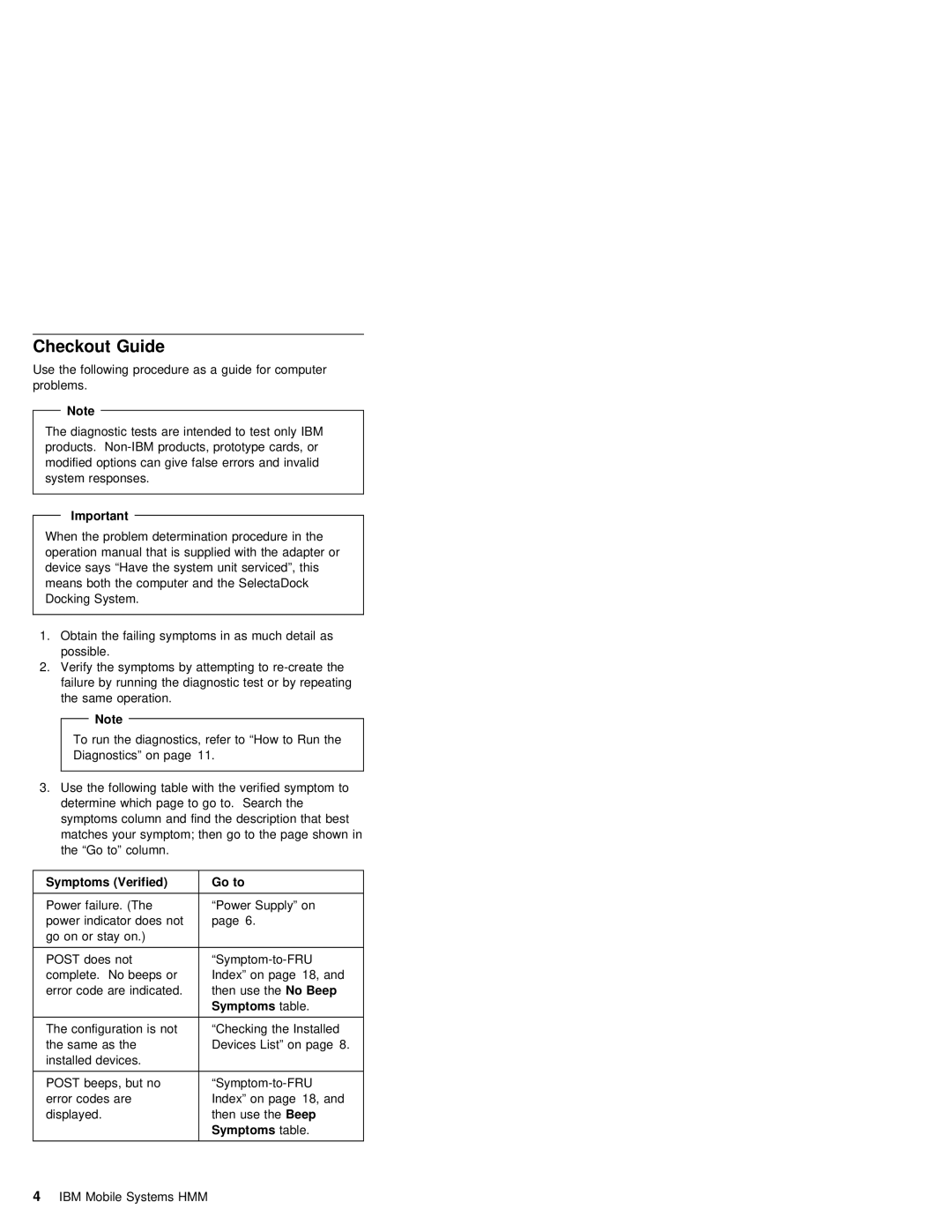 IBM S84H-4552-00 manual Checkout Guide, Beep 