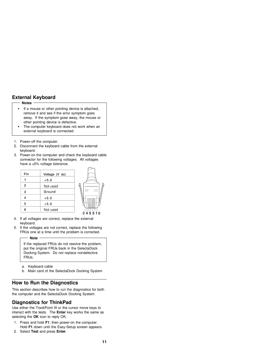 IBM S84H-4552-00 manual External Keyboard, How To Run Diagnostics, Diagnostics for ThinkPad 