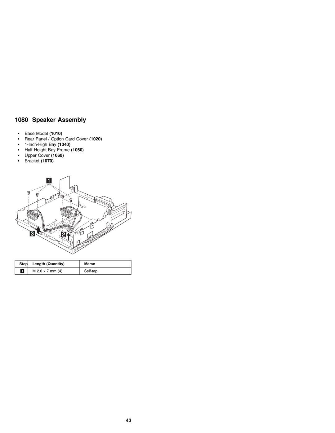 IBM S84H-4552-00 manual Speaker Assembly 