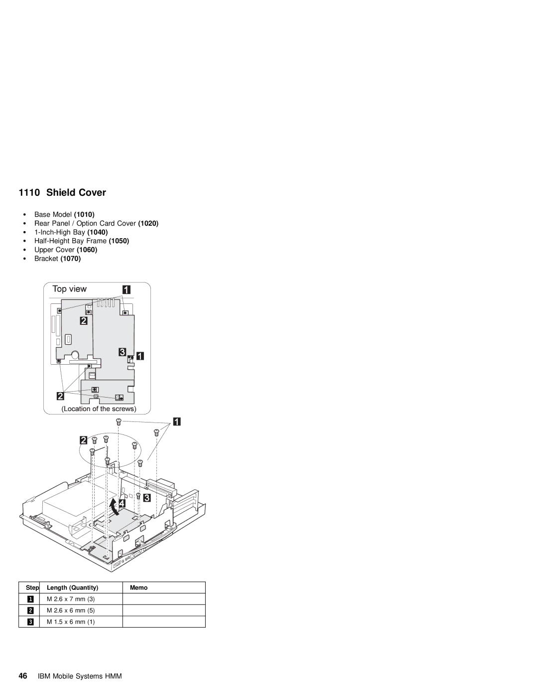 IBM S84H-4552-00 manual Shield Cover 