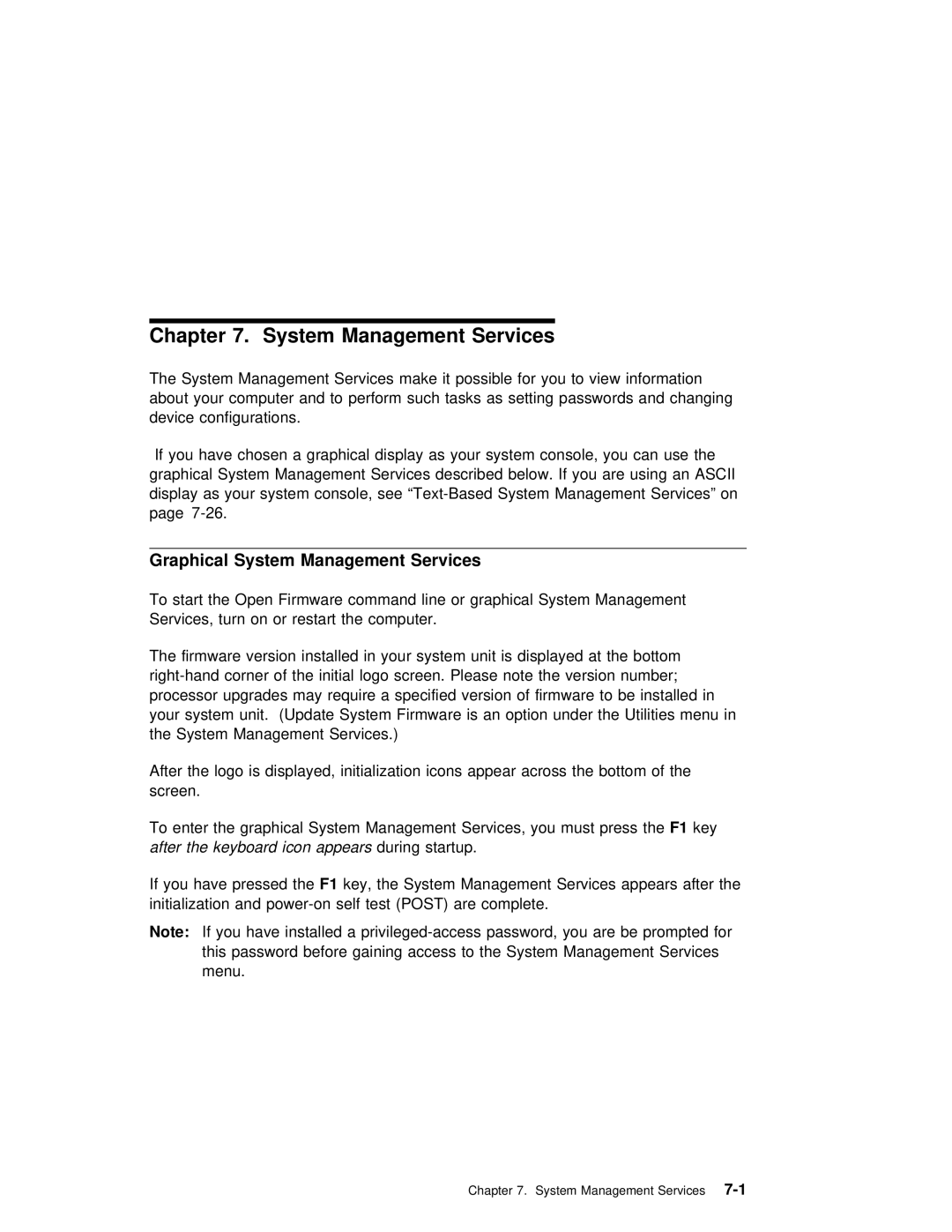 IBM SA38-0512-03 manual Graphical System Management Services 