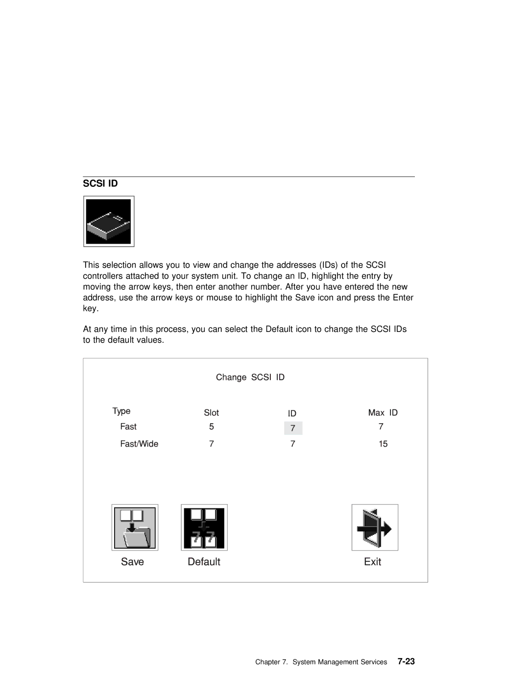 IBM SA38-0512-03 manual Scsi ID 