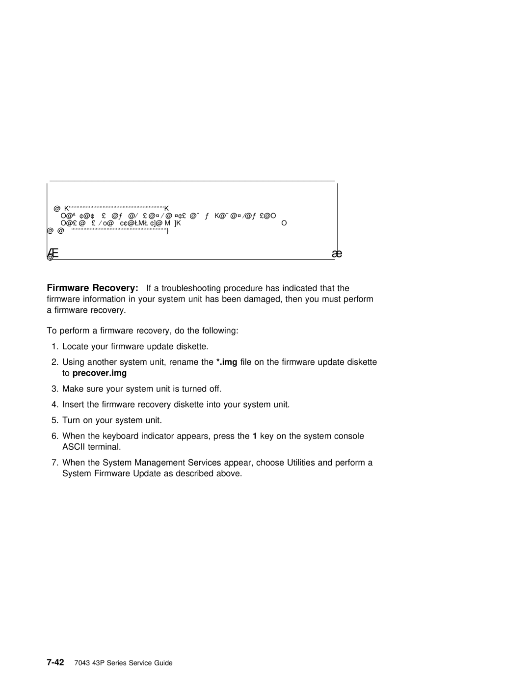 IBM SA38-0512-03 manual Firmware Recovery 