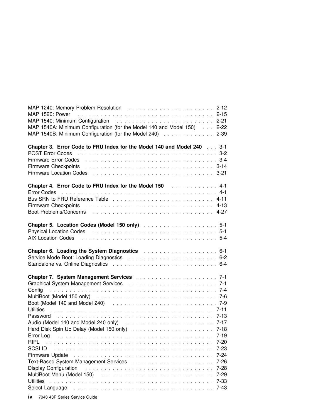 IBM SA38-0512-03 manual Error, Diagnostics, System, 140, 150 