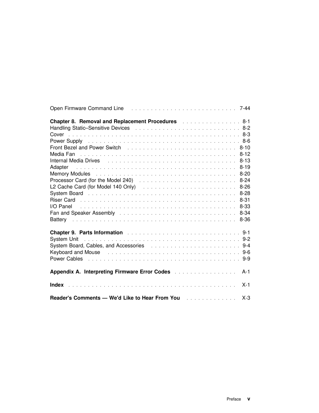 IBM SA38-0512-03 manual Procedures, Parts Information, Codes Index, To Hear From You 