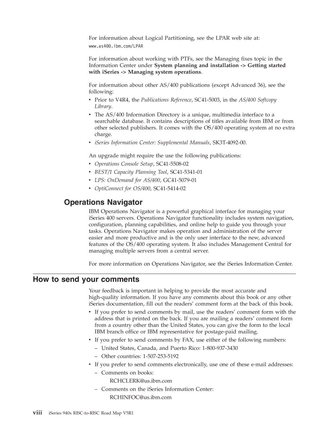 IBM SA41-5155-05 manual Operations Navigator, How to send your comments 