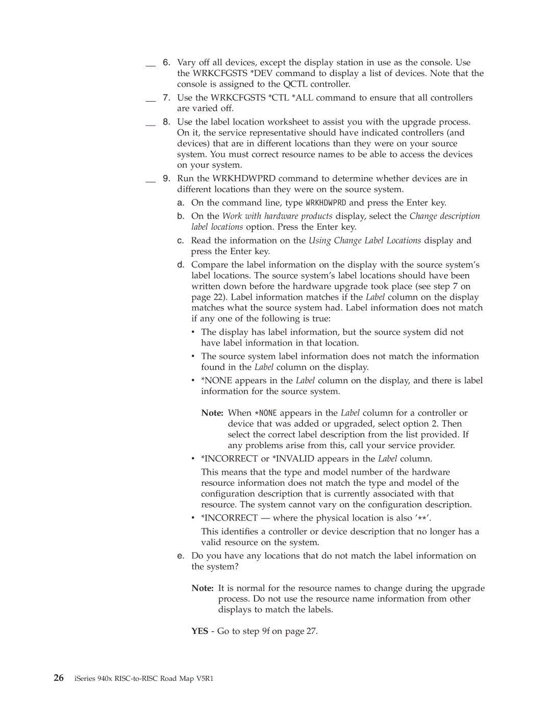 IBM SA41-5155-05 manual ISeries 940x RISC-to-RISC Road Map V5R1 