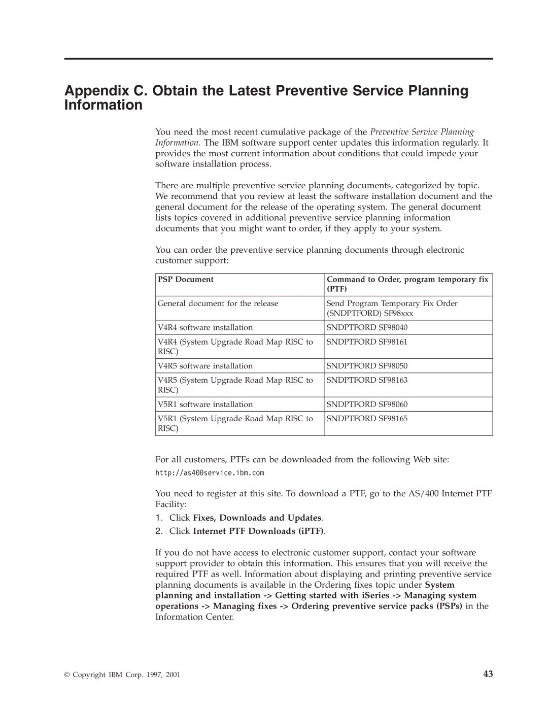 IBM SA41-5155-05 manual Ptf 