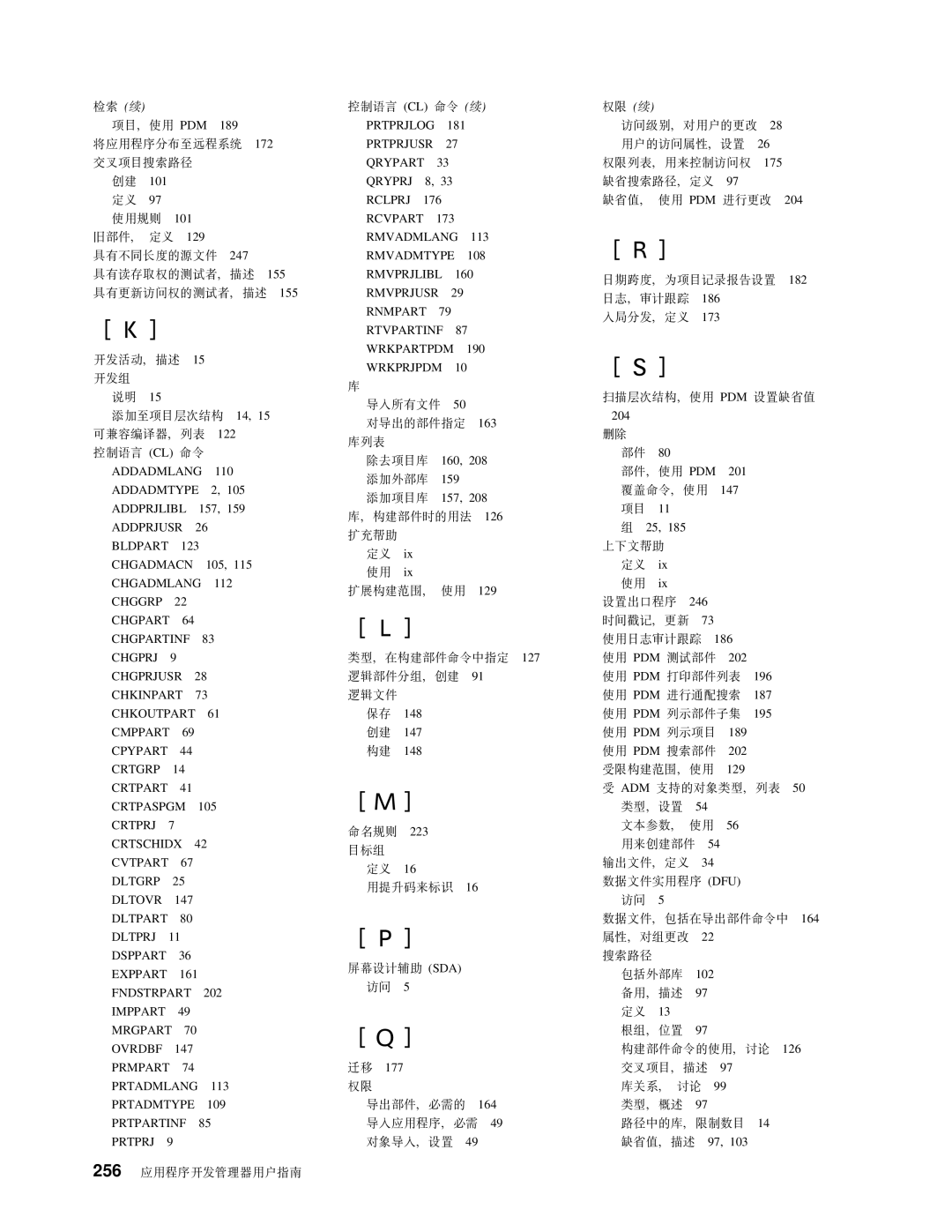 IBM SB84-0449-00 manual Addadmlang Addadmtype 2 Addprjlibl 157 Addprjusr Bldpart 