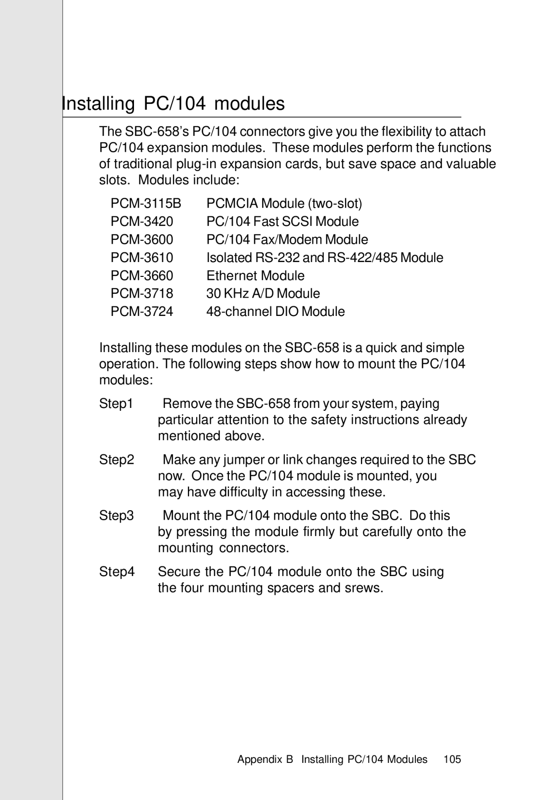 IBM SBC-658 manual PCM-3660 