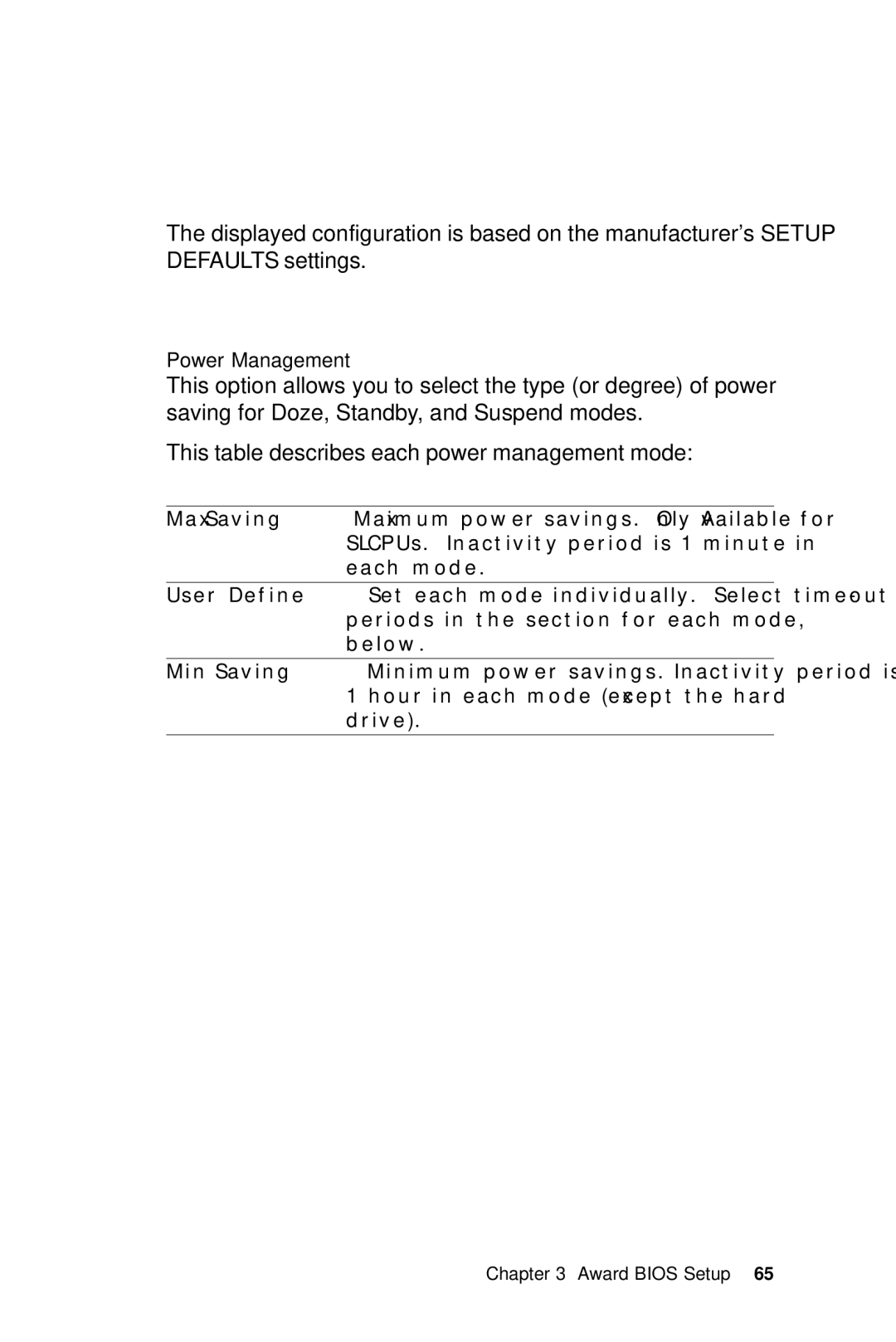 IBM SBC-658 manual Power Management 