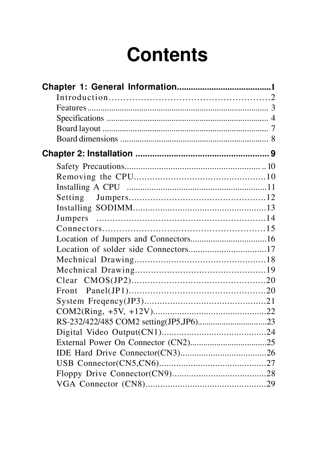 IBM SBC-659P manual Contents 