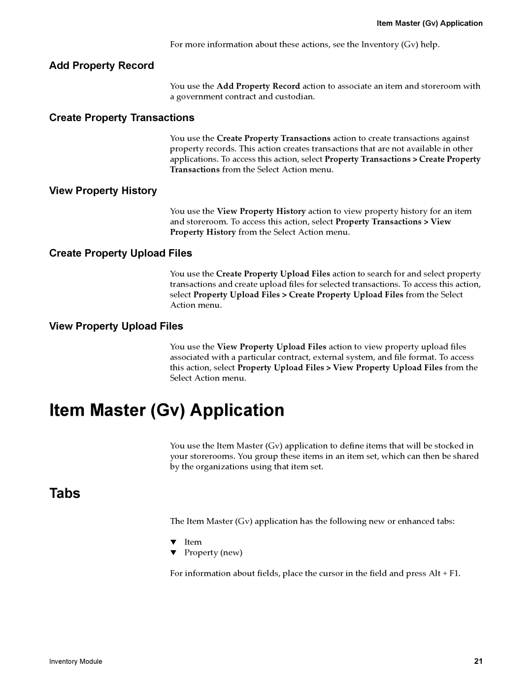 IBM SC23-8765-00 manual Item Master Gv Application, Add Property Record 