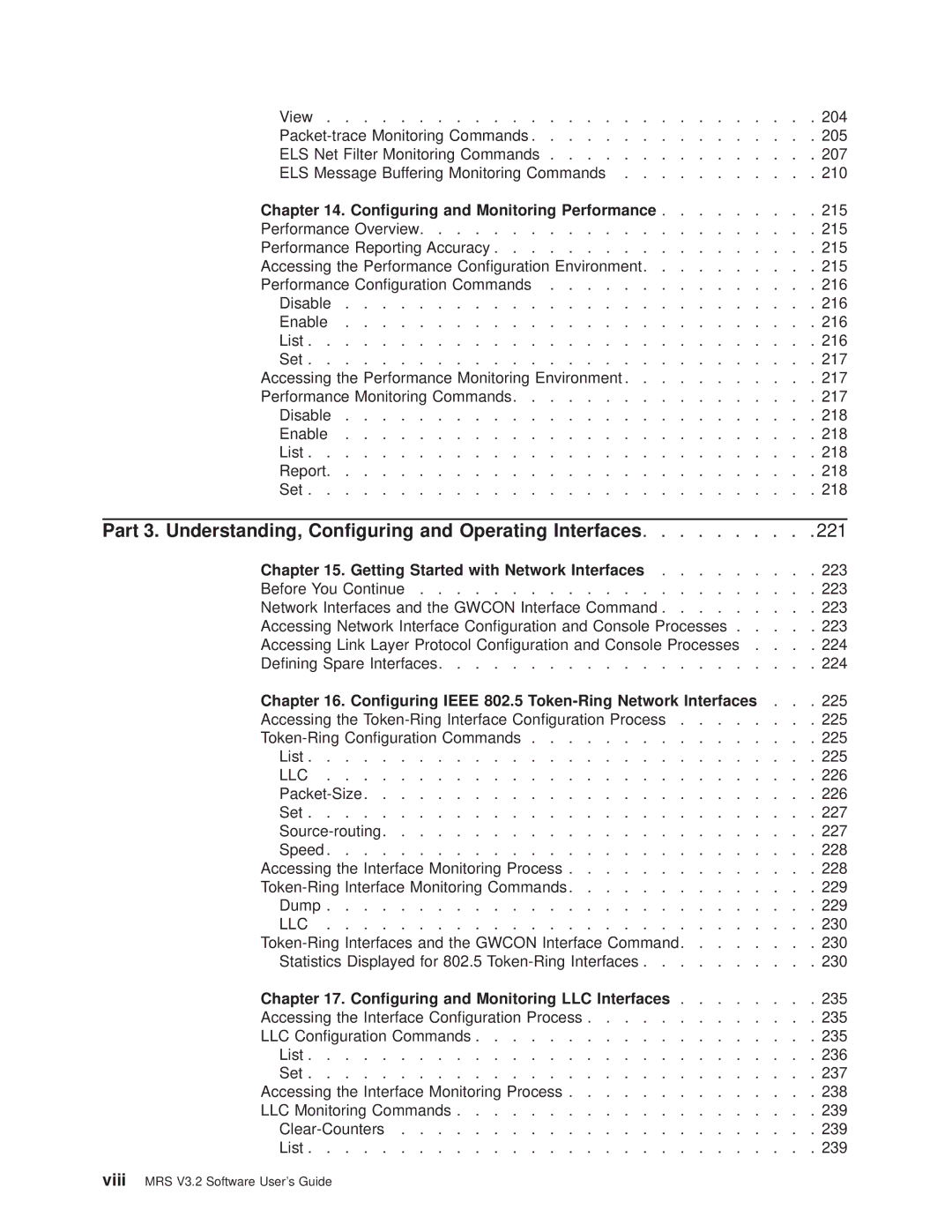 IBM SC30-3681-08 manual Part 3. Understanding, Conguring and Operating Interfaces, Conguring and Monitoring Performance 