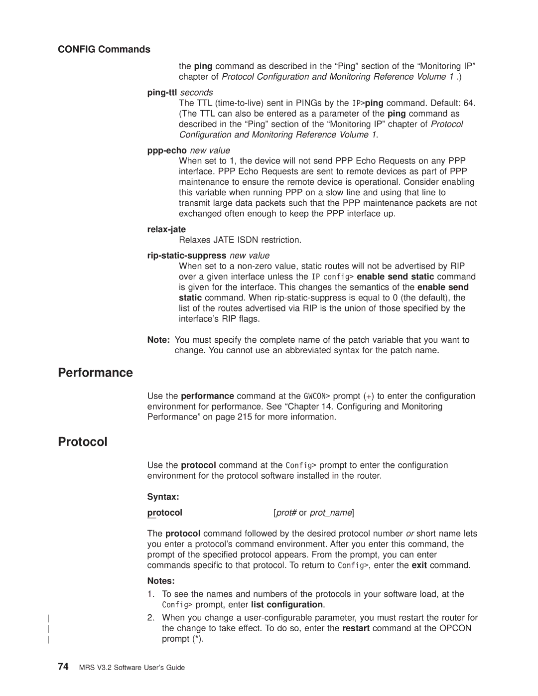 IBM SC30-3681-08 manual Performance, Protocol 