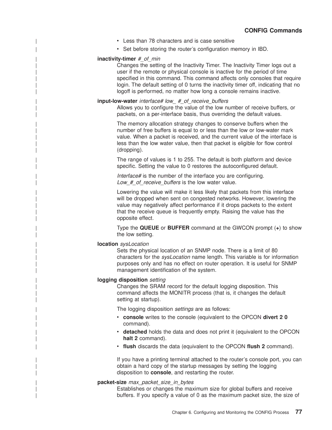 IBM SC30-3681-08 manual Inactivity-timer #ofmin, Logging disposition setting 