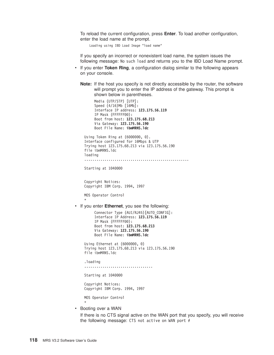 IBM SC30-3681-08 manual If you enter Ethernet, you see the following 