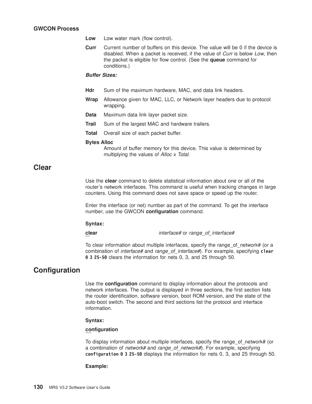 IBM SC30-3681-08 manual Bytes Alloc, Interface# or rangeofinterface#, Syntax Conguration 