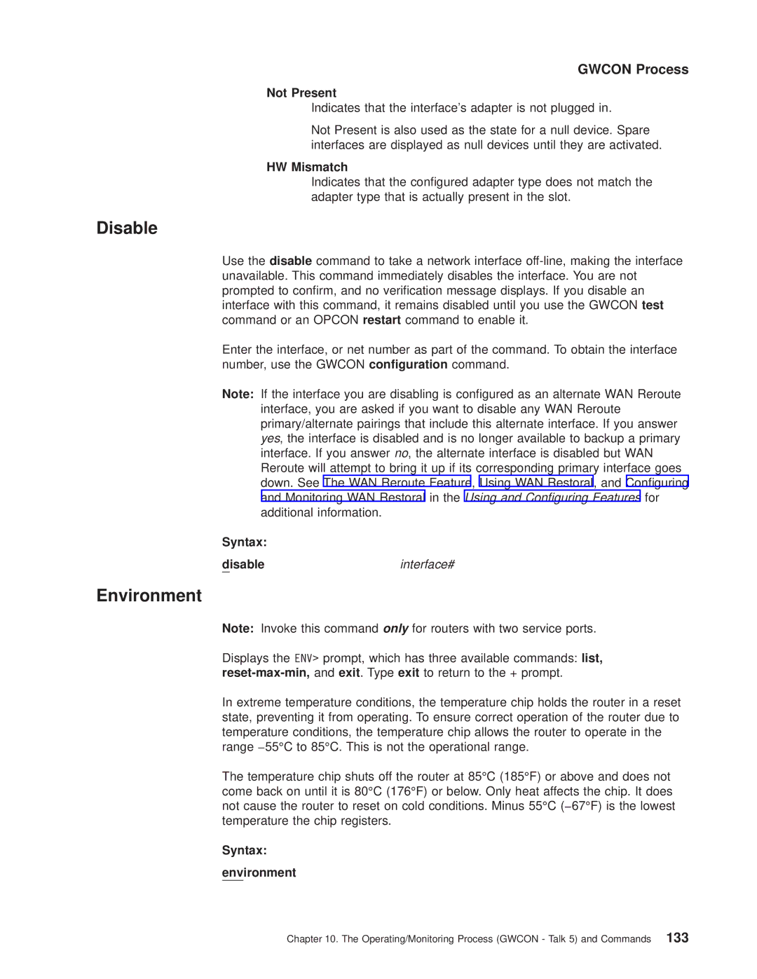 IBM SC30-3681-08 manual Not Present, HW Mismatch, Disableinterface# 