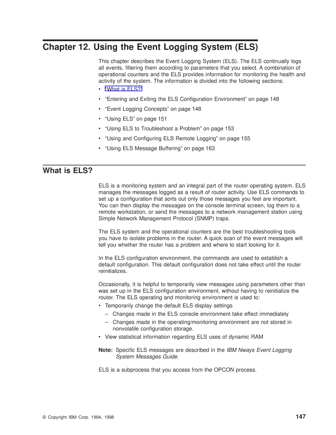 IBM SC30-3681-08 manual Using the Event Logging System ELS, What is ELS?, 147, System Messages Guide 