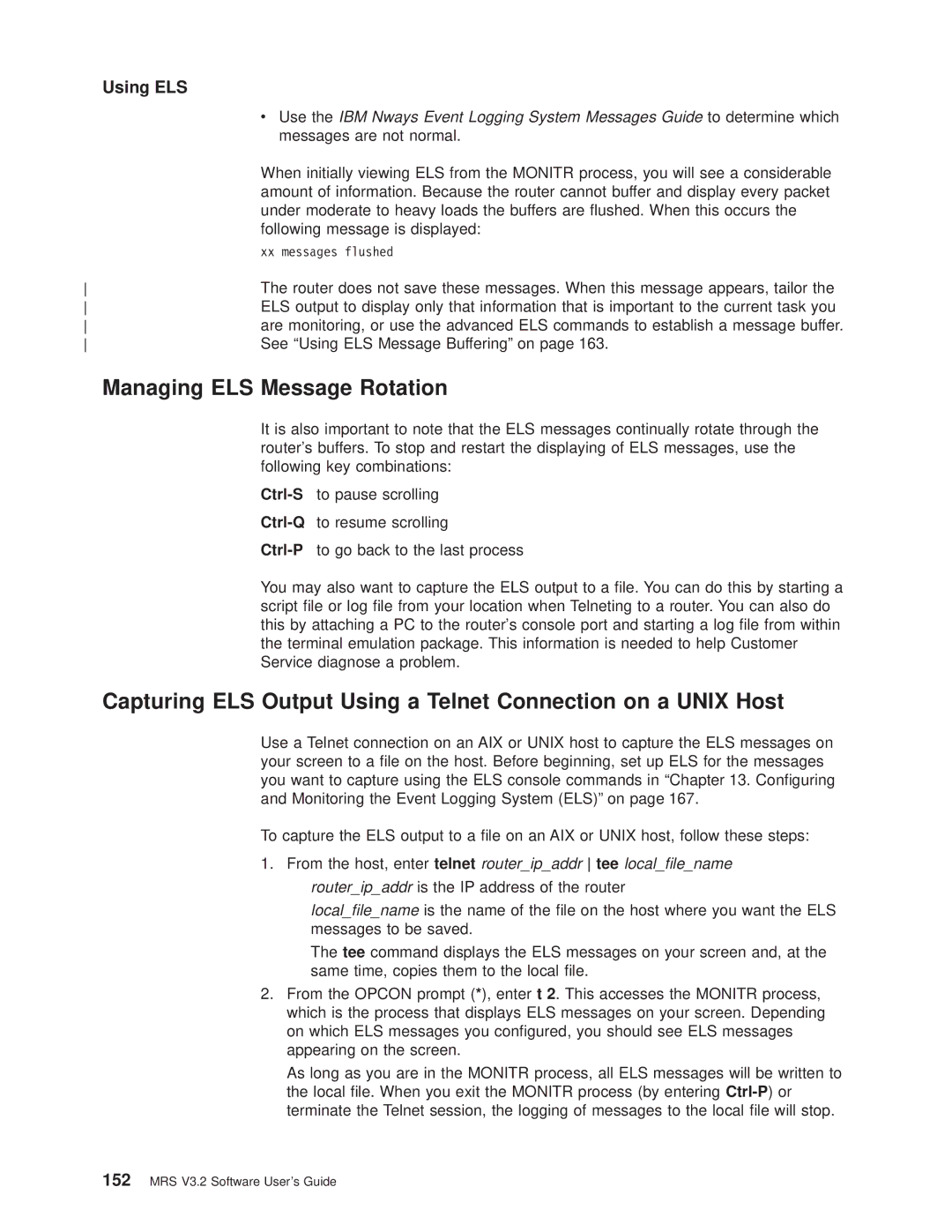 IBM SC30-3681-08 manual Managing ELS Message Rotation, Following message is displayed, See ªUsing ELS Message Bufferingº on 